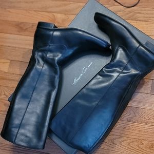 Kenneth Cole Mea black leather riding boots